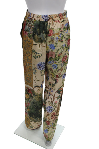 Zara Womens Multicolor Floral Jogger Pants Pull On Polyester Size XS