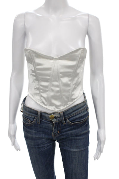 Elizabeth Sulcer x Miss Sixty Women Strapless Corset Top White Size S