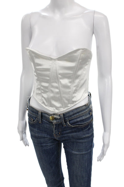 Elizabeth Sulcer x Miss Sixty Women Strapless Corset Top White Size S