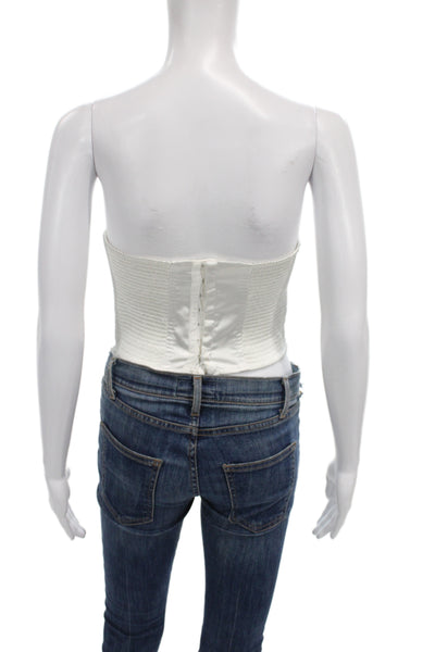 Elizabeth Sulcer x Miss Sixty Women Strapless Corset Top White Size S
