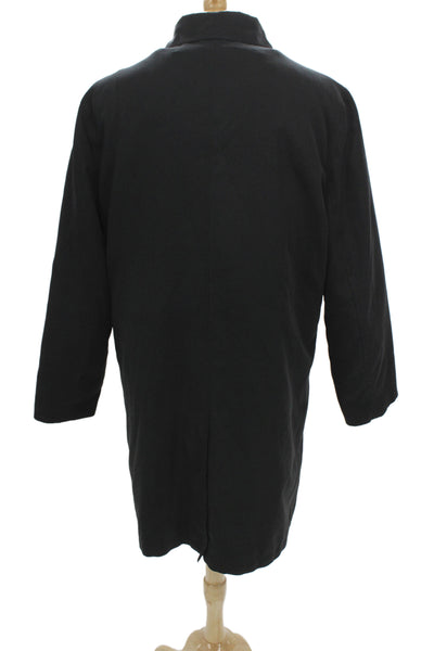 London Fog Mens Black Overcoat Button Closure Classic Size 42