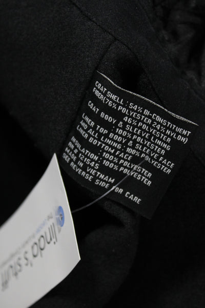 London Fog Mens Black Overcoat Button Closure Classic Size 42
