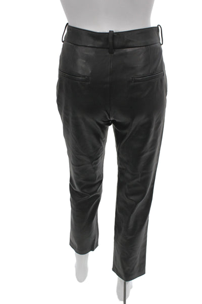 Zara Women Ankle Pants Black Button 100% Polyurethane Casual Size S