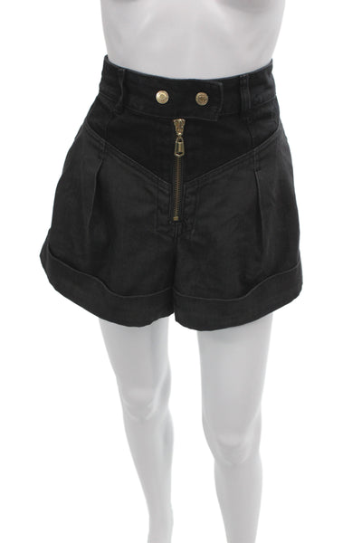 Zimmermann Womens Utility Black Cotton Shorts Size 0