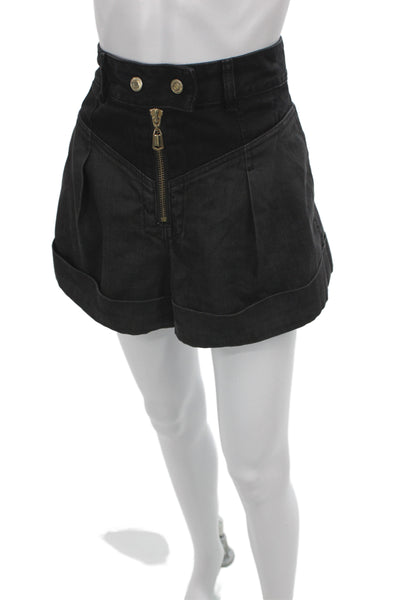 Zimmermann Womens Utility Black Cotton Shorts Size 0