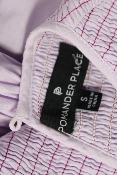 Pomander Place Womens Maxi Dress Purple Cotton Long Sleeve Button Size S