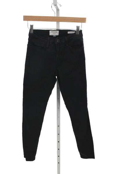 Frame Womens Skinny High Waist Black Cotton Jeans Size 25