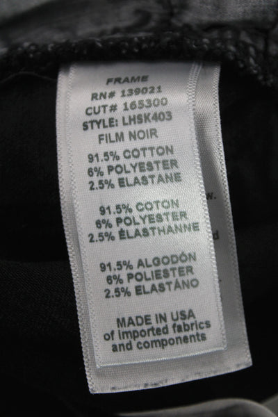 Frame Womens Skinny High Waist Black Cotton Jeans Size 25