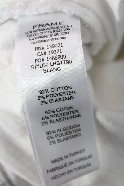 Frame Womens Straight Jeans High Waist White Button Size 26