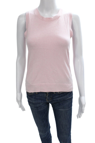 J Crew Womens Basic Cotton Crewneck Tank Sleeveless Pink Size XS