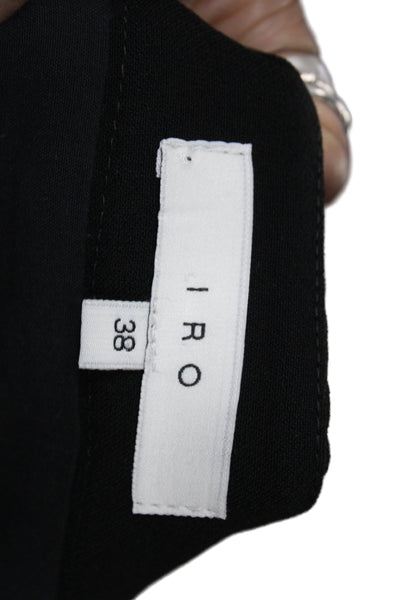 IRO Womens Mini Skirt Black Zip Acetate Size 38