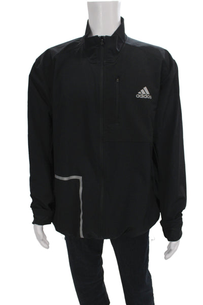 Adidas Mens Black Windbreaker Zip Size 2XL