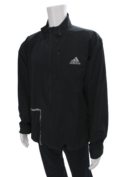 Adidas Mens Black Windbreaker Zip Size 2XL