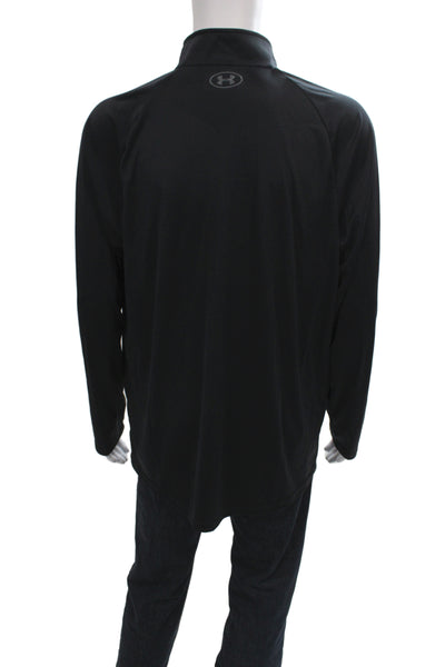 Under Armour Mens 1/2 Zipper Turtleneck Shirt Black Size Extra Extra Large