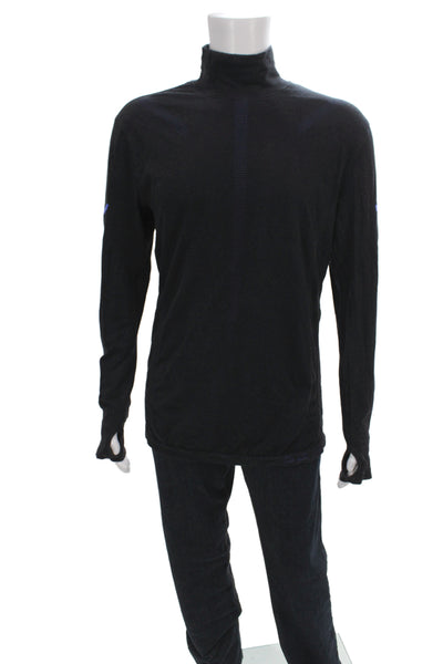 Adidas Mens Long Sleeves Turtleneck Shirt Black Size Extra Extra Large