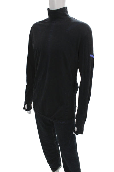 Adidas Mens Long Sleeves Turtleneck Shirt Black Size Extra Extra Large