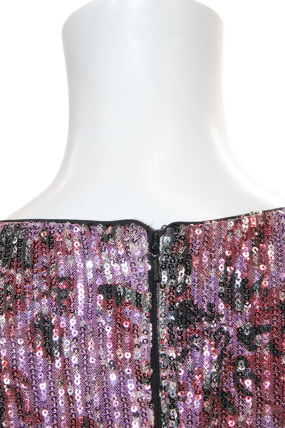 One 33 Social Women Sequin Multicolor V-Neck Bodycon Dress Knee-Length Size 6