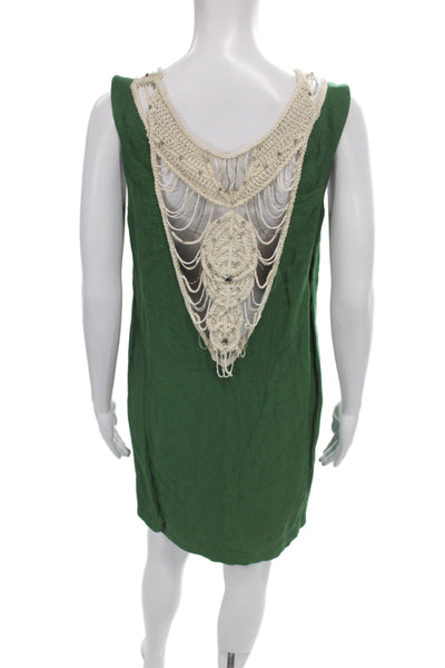 Mark & James by Badgley Mischka Women Shift Dress Green Linen Size 4