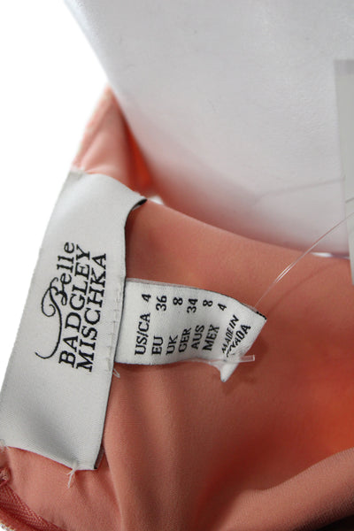Belle Badgley Mischka Women Sheath Dress Pink Sleeveless Knee Length Size 4