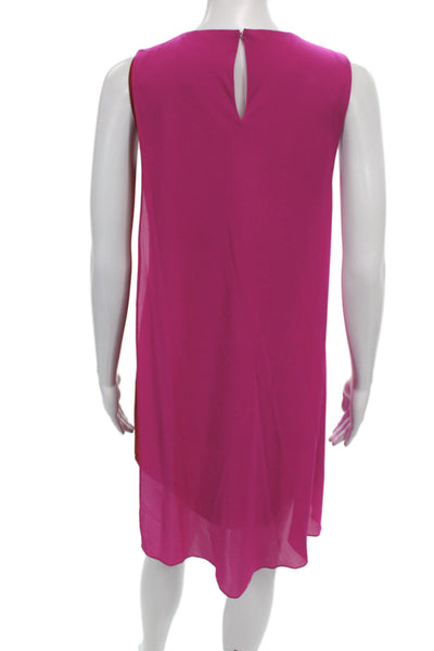 Belle Badgley Mischka Women Pink Lace Shift Cocktail Dress Sleeveless Size 4