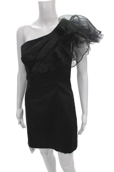 Mark & James by Badgley Mischka Womens Sheath Black One-Shoulder Knee Size 6