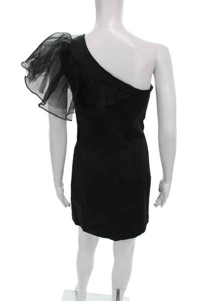 Mark & James by Badgley Mischka Womens Sheath Black One-Shoulder Knee Size 6