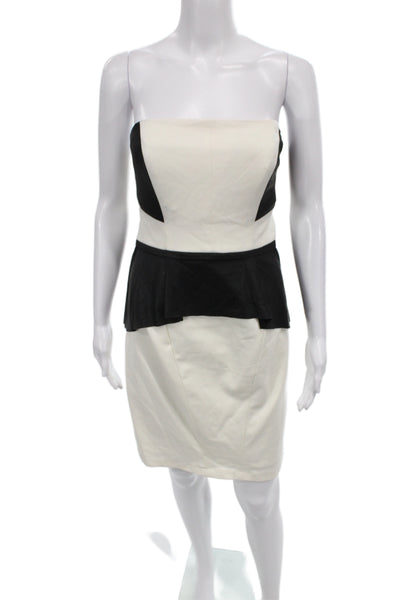 Belle Badgley Mischka Women Sheath Black Off Shoulder Zip Rayon Dress Size 8