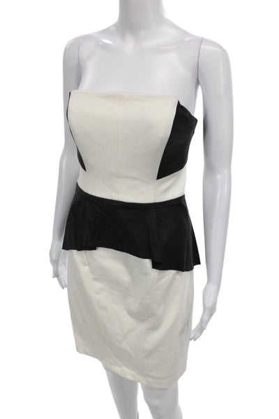 Belle Badgley Mischka Women Sheath Black Off Shoulder Zip Rayon Dress Size 8