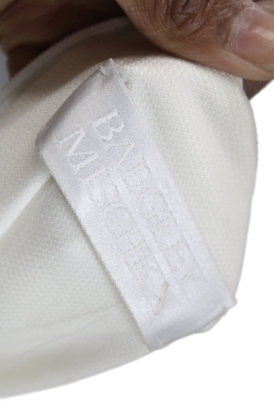 Badgley Mischka Womens Kimono Blouse Ivory V-Neck Sleeveless Cotton Zip Size 6