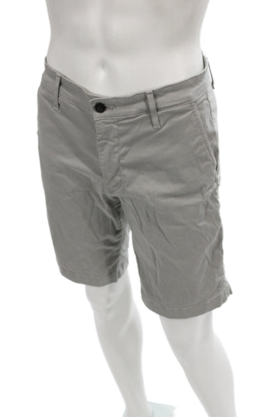 AG Adriano Goldschmied Mens Chino Shorts Gray Cotton Size 32