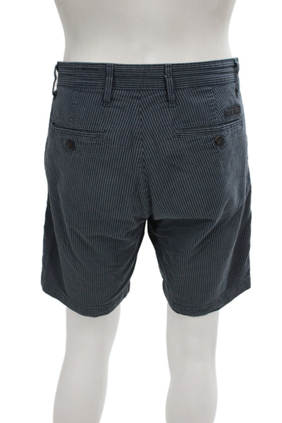 AG Adriano Goldschmied Mens Chino Shorts Blue Striped 100% Cotton Size 32