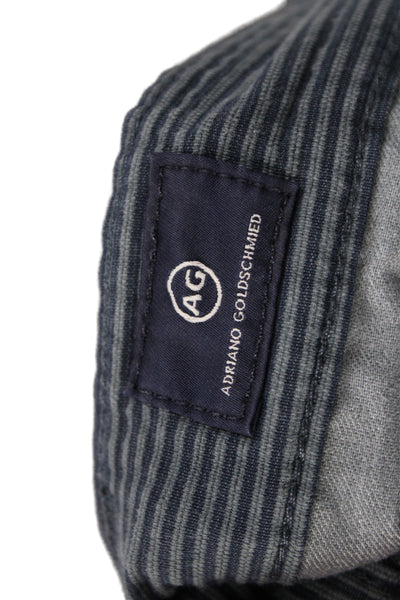 AG Adriano Goldschmied Mens Chino Shorts Blue Striped 100% Cotton Size 32