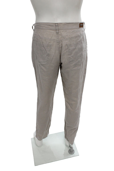 Michael Kors Mens Beige Linen Chino Pants Button Closure Size 34