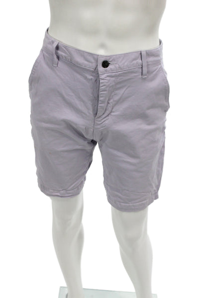 7 For All Mankind Mens Chino Shorts Purple 97% Cotton Size 32