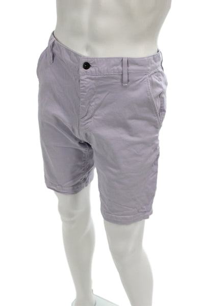 7 For All Mankind Mens Chino Shorts Purple 97% Cotton Size 32