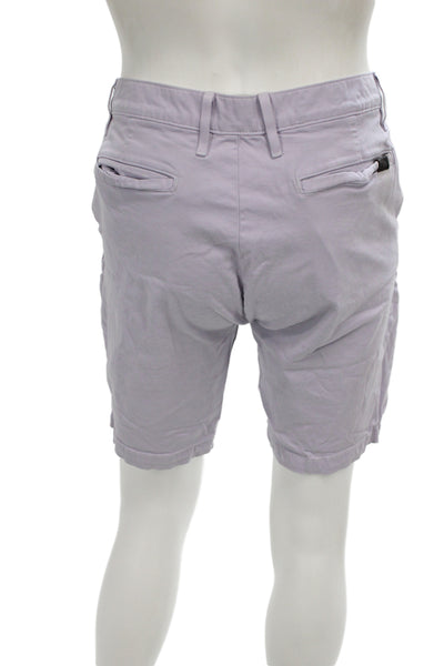 7 For All Mankind Mens Chino Shorts Purple 97% Cotton Size 32