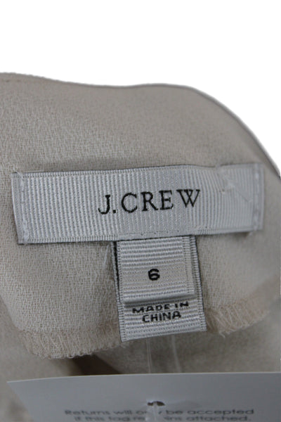 J Crew Women Basic Colorblock T-Shirt Beige Round Neck 3/4 Sleeve Size 6