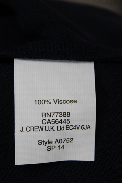 J Crew Women Black Basic Viscose Round Neck Long Sleeve Blouse Size 4