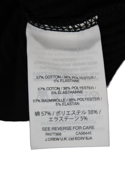 J Crew Women Black Scoop Neck Long Sleeve Basic Blouse 57% Cotton Size S