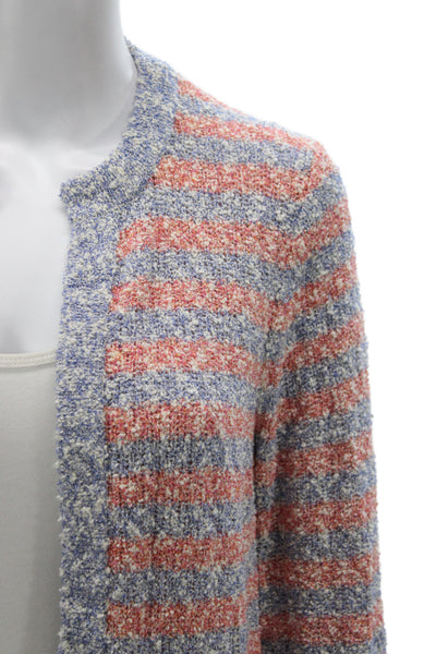 J Crew Women Striped Blue Cardigan Long Sleeve Round Neck Size S