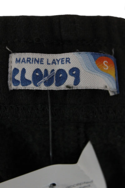 Marine Layer Women Sweatpants Black Drawstring 80% Cotton Inseam 30 Size S
