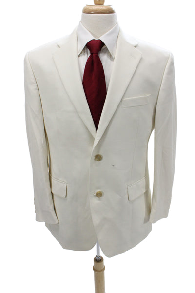 Lauren Ralph Lauren Mens Blazer Ivory Button Solid Size 40