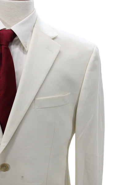Lauren Ralph Lauren Mens Blazer Ivory Button Solid Size 40