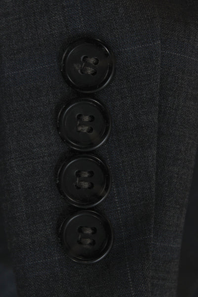 Hart Schaffner Marx Mens 2 Piece Plaid Gray Suit Jacket Size 42