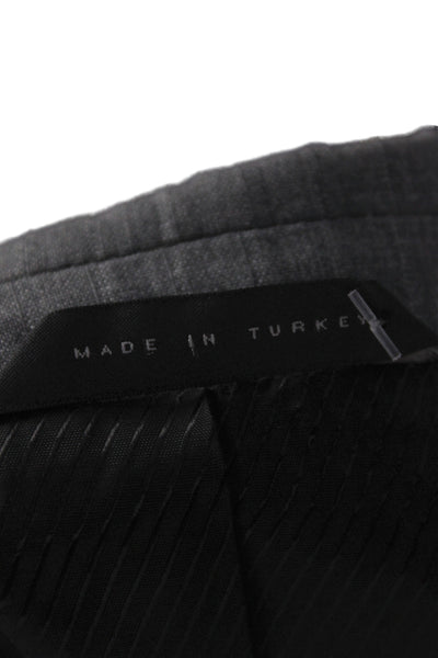 Boss Hugo Boss Mens Gray Striped Virgin Wool 2 Piece Suit Jacket Size 44