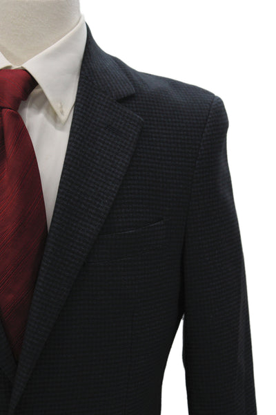 Tailorbyrd Mens Blazer Black Check Button 75% Polyester Size 38