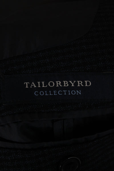 Tailorbyrd Mens Blazer Black Check Button 75% Polyester Size 38