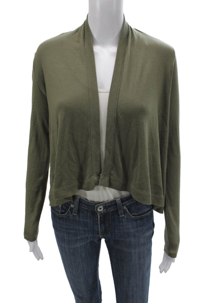 Splendid Women Green V-Neck Cardigan Pima Cotton Long Sleeve Size XS
