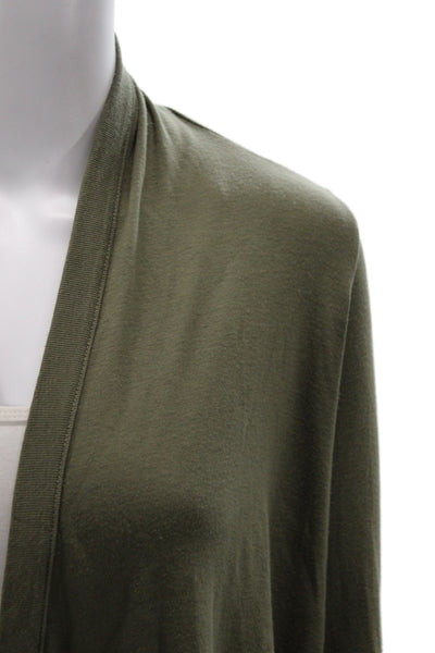 Splendid Women Green V-Neck Cardigan Pima Cotton Long Sleeve Size XS