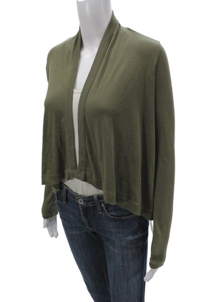 Splendid Women Green V-Neck Cardigan Pima Cotton Long Sleeve Size XS